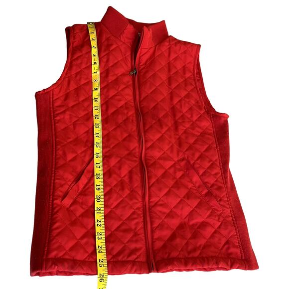 Bienzoe Quilted Puffer Vest Women Medium Red Sleeveless Fall Outerwear Jacket - Picture 5 of 12